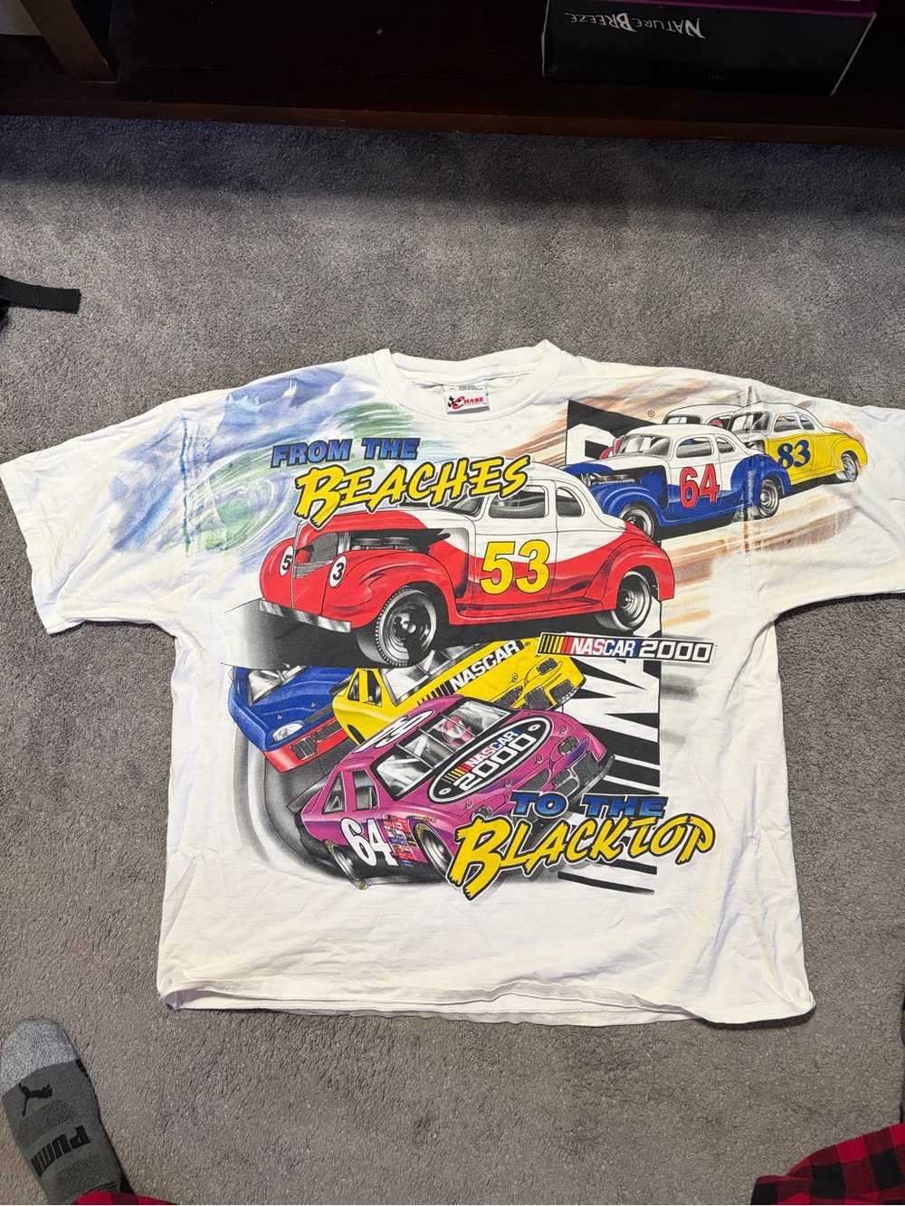NASCAR 2000 "From the Beaches to the Blacktop" Shirt White XL - Made in USA